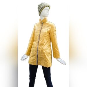 Cozy bright Yargici Light Quilted Yellow Zip Up Jacket With Pockets..small